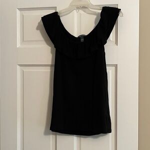 Lauren Ralph Lauren Elegant Black Ruffle Top Size Small